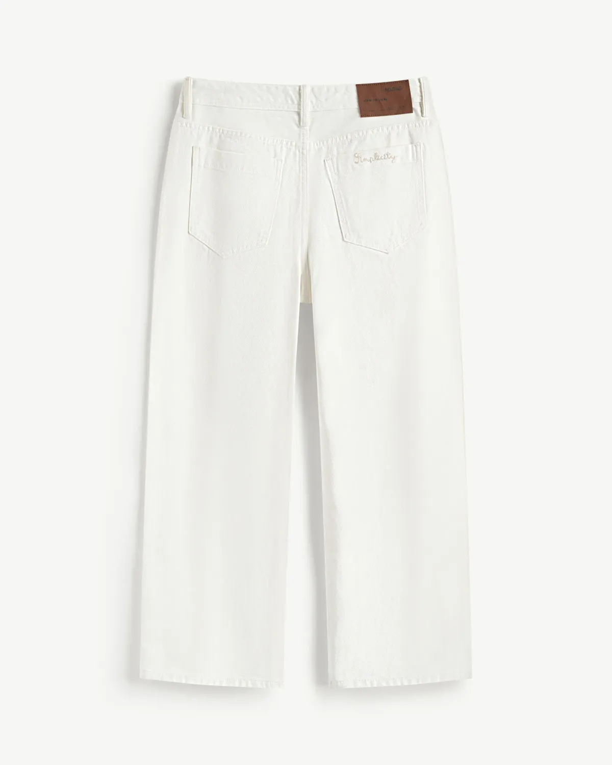 Quần denim nam / Quần jean màu Trắng thêu túi sau Form Straight cropped - RT 10S25DPA011 | ROUTINE CÀ MAU
