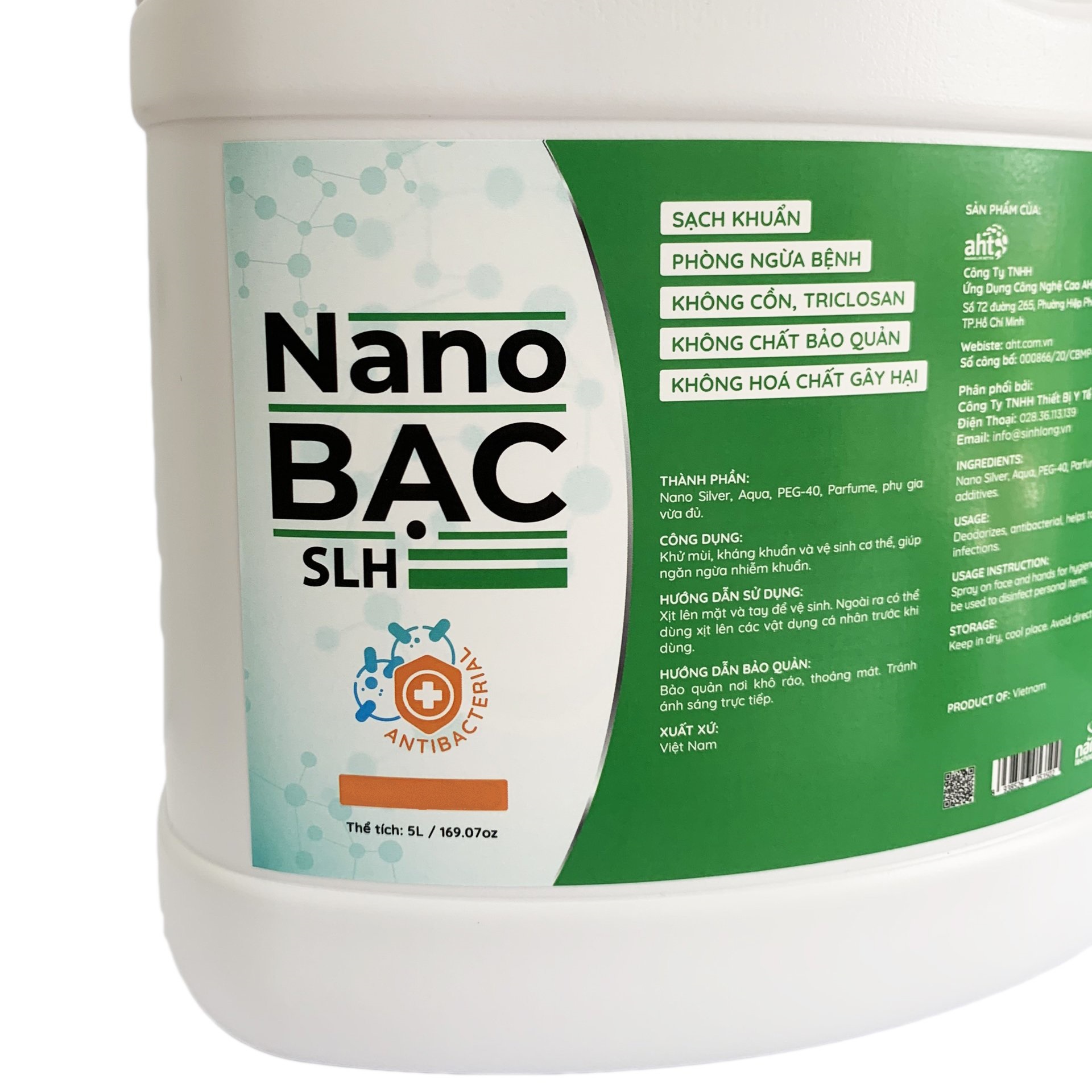 [5L-Trà Trắng] NANO BẠC SLH KHỬ KHUẨN PHUN SƯƠNG