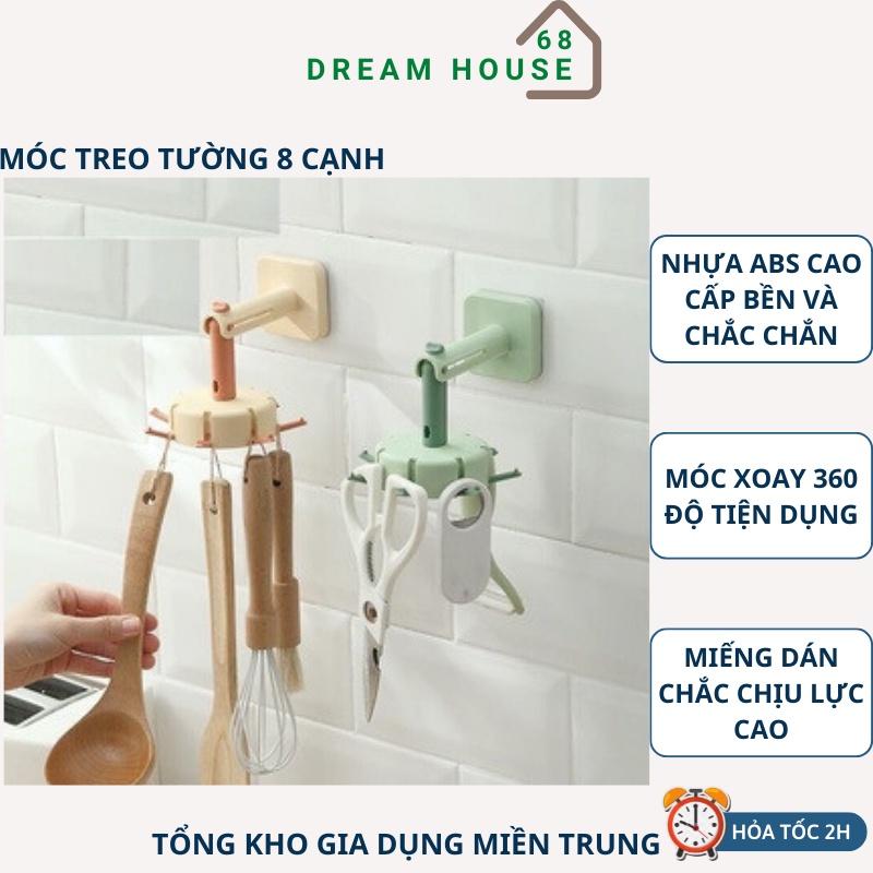 Móc Treo Dán Tường Nhà Bếp Đa Năng Nhiều Cạnh Có Thể Xoay 360 Độ Tiện Dụng
