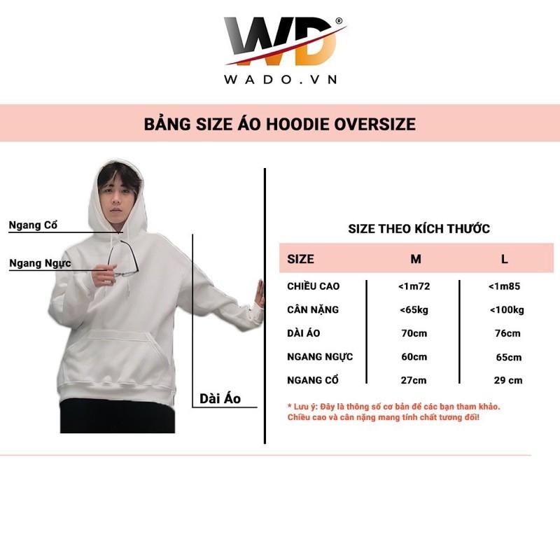 Áo hoodie nam trơn basic Wado mùa thu đông dáng unisex form rộng chất nỉ bông
