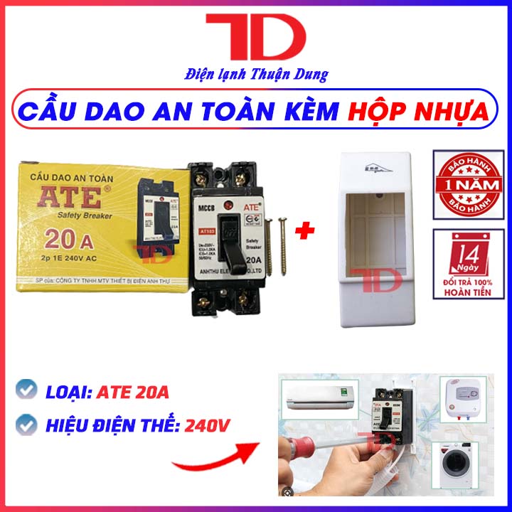 Cầu dao an toàn 20A các loại kèm vỏ, không vỏ, CB aptomat MCCB, Át atomat, CB cóc, hàng chính hãng, Điện Lạnh Thuận Dung