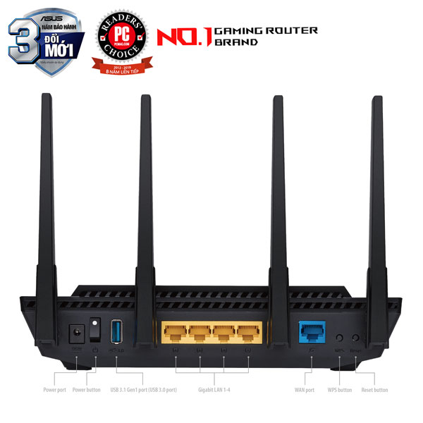 Router Wifi Mesh Asus RT-AX58U- Hàng chính hãng