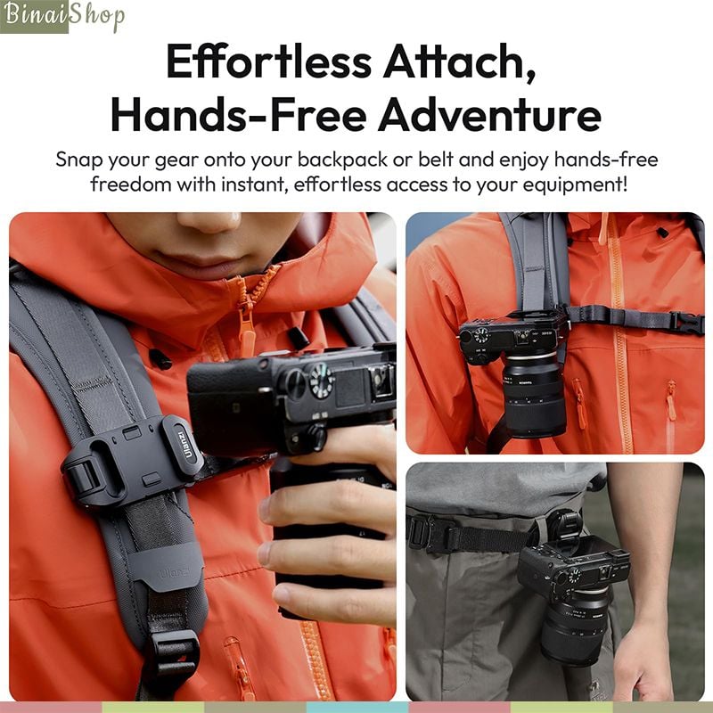 Ulanzi UKA07 - Bộ Kẹp Balo Máy Ảnh GoPro Tháo Nhanh, Bền Nhẹ 94g, Chịu Tải 10kg, Tương Thích Uka &amp; F38 - Hàng Chính Hãng