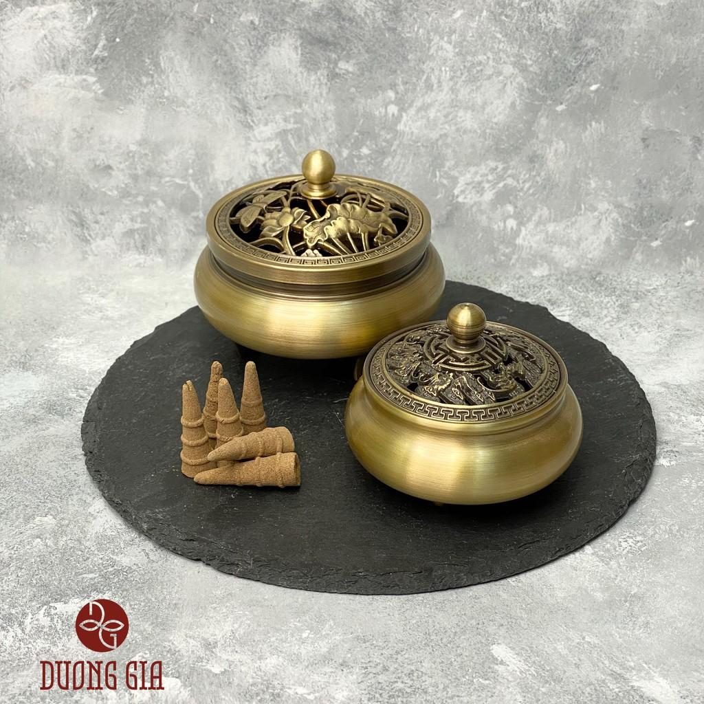 Lư đồng xông đốt nhang nụ trầm hương nặng tay - Trầm Hương Dương Gia