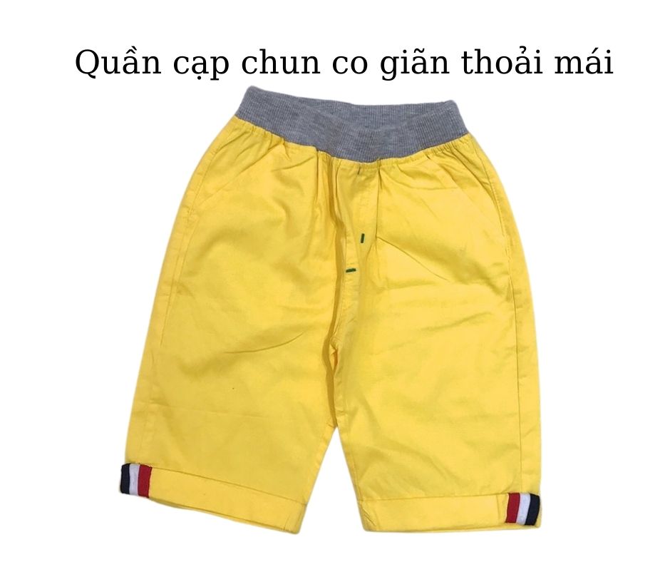 Quần ngố kaki cao cấp cho bé từ 10 đến 21 kg cạp chun thoải mái