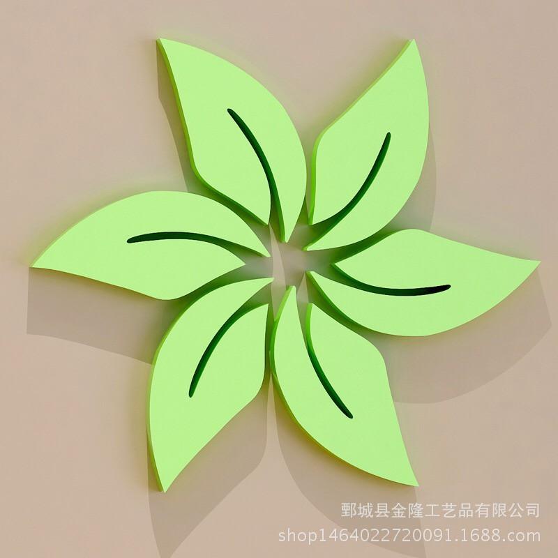Bộ 6 lá đơn gỗ trang trí dán tường 3D