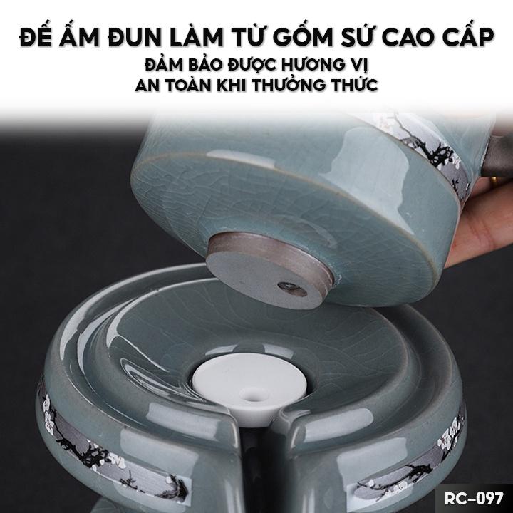 Bộ Ấm Chén Uống Trà Đạo Bộ Pha Trà Kèm Với 6 Cốc Gốm Sứ Cao Cấp RC-097