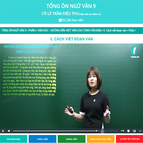 Khóa học TỔNG ÔN NGỮ VĂN 9 - cô Diệu Thu - 09 tháng