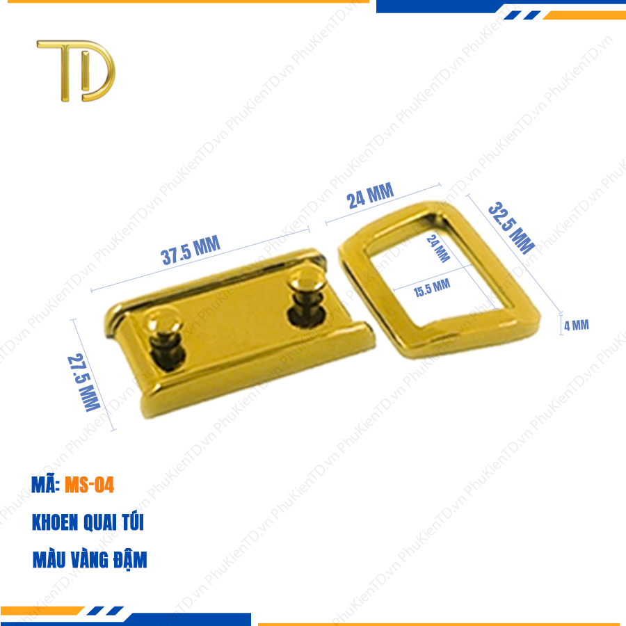 Khoen quai túi xách, Khoen d túi xách cao cấp công nghệ mạ điện độ bền 5-8 năm