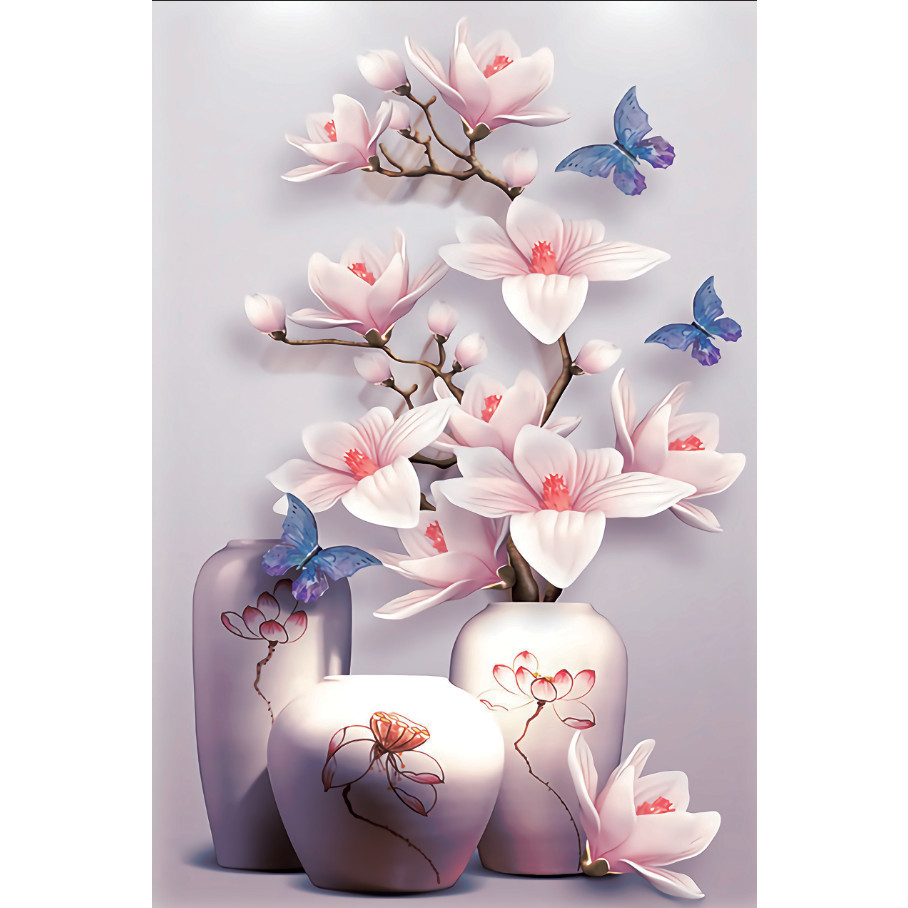 TRANH DÁN TƯỜNG DECAL KIM SA BÌNH HOA 3D BH01