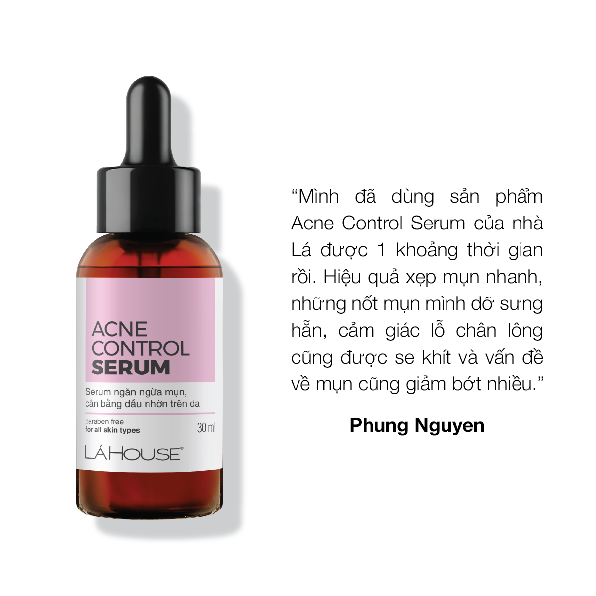 Serum giúp ngăn ngừa mụn, giảm nhờn cho da, giảm mờ vết thâm mụn Lá House Acne Control 15ml/30ml