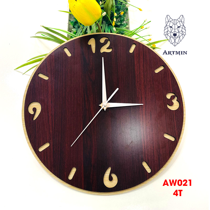 AW021 - Đồng Hồ Gỗ Treo Tường – Décor Trang Trí Vui Nhộn