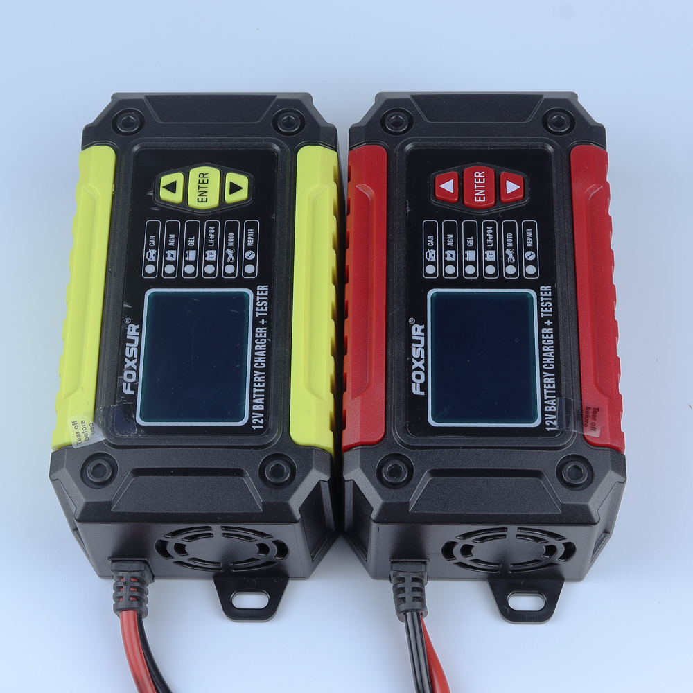 Bộ sạc và test bình ắc quy 12V 2 trong 1 FOXSUR FTC-1206 máy kiểm tra bình ắc quy