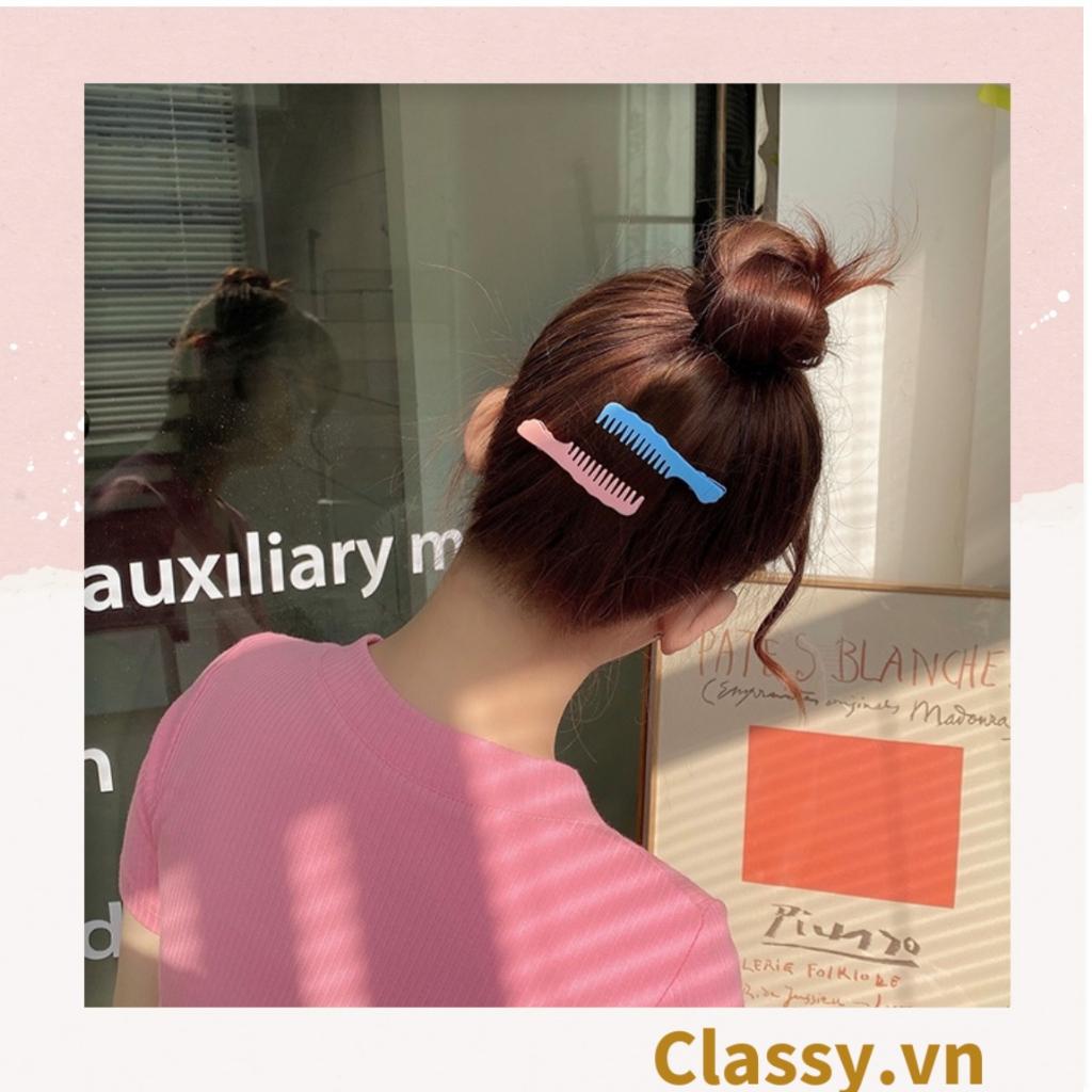 Kẹp tóc mái Classy kiểu dáng chiếc lược, màu sắc pastel nhẹ nhàng dành cho nữ PK1236