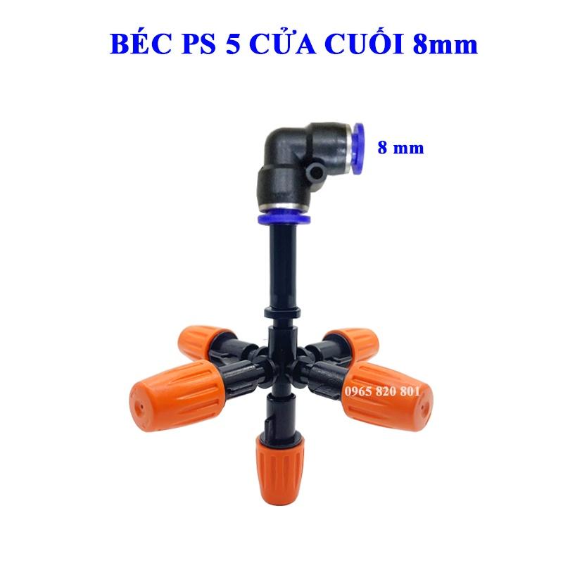 Béc phun sương 5 cửa CAM kèm góc 8mm