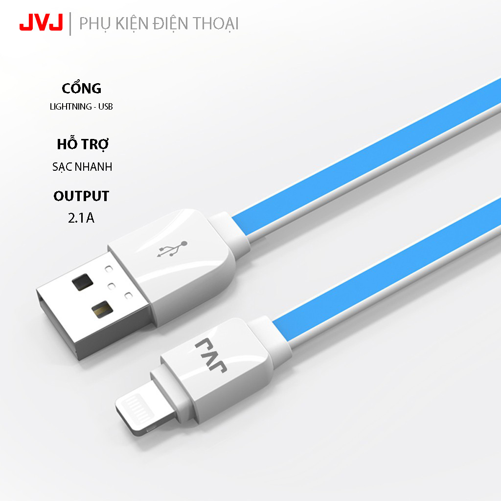 Cáp sạc nhanh JVJ SA-21 Lightning/Micro USB/Type-C cho các dòng máy iPhone, Android