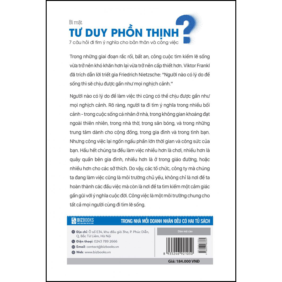 Bí mật tư duy phồn thịnh: 7 câu hỏi đi tìm ý nghĩa cho bản thân và công việc