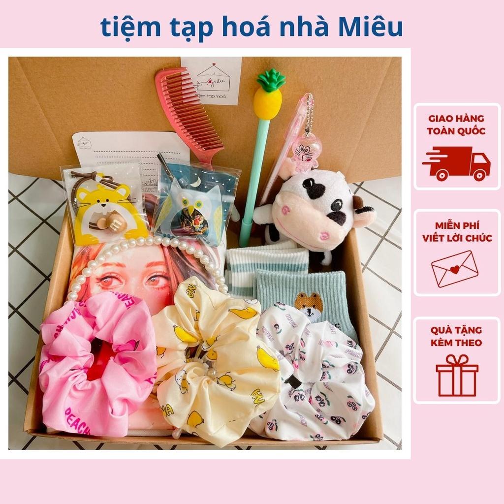 Combo Đặc Biệt - Túi vải, móc khoá, scrunchies, cài ngọc, bút nước - Quà tặng Vip và Phụ kiện xinh tặng bạn gái, chị em