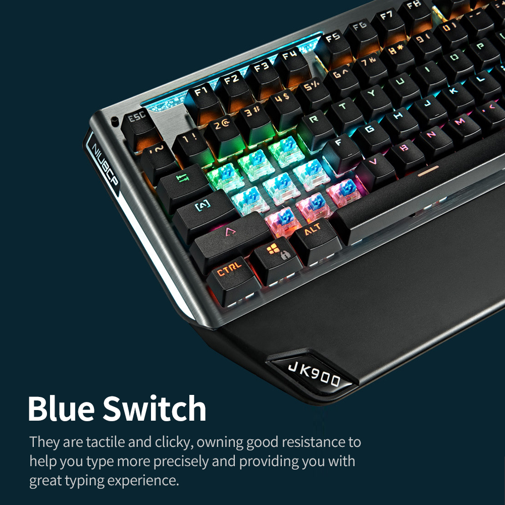 Bàn phím cơ Bcaklit RGB có dây 26 phím Rollover/ Phím kết hợp đa chức năng / Double Shot Keycaps / Công tắc màu xanh lam