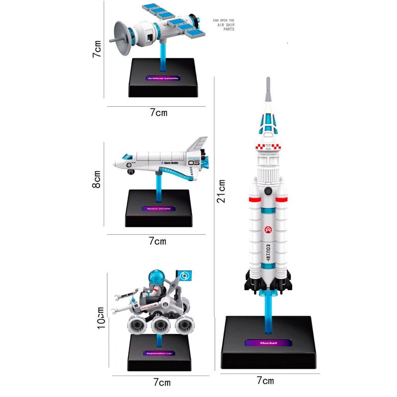 QUÀ TẶNG ĐỒ CHƠI CHO BÉ TRAI | BỘ LẮP RÁP STEM TRƯNG BÀY 4 MẪU DU HÀNH VŨ TRỤ | 4 IN 1 SPACE MODEL ASSEMBLY SERIES