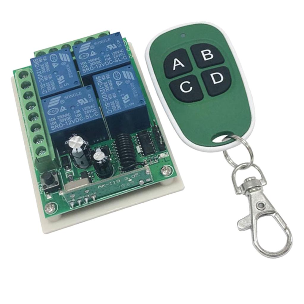 Wireless Receiver Lamp /Light Remote Control Switch - 433 Mhz Remote Controller, for Smart Home Appliance, Green