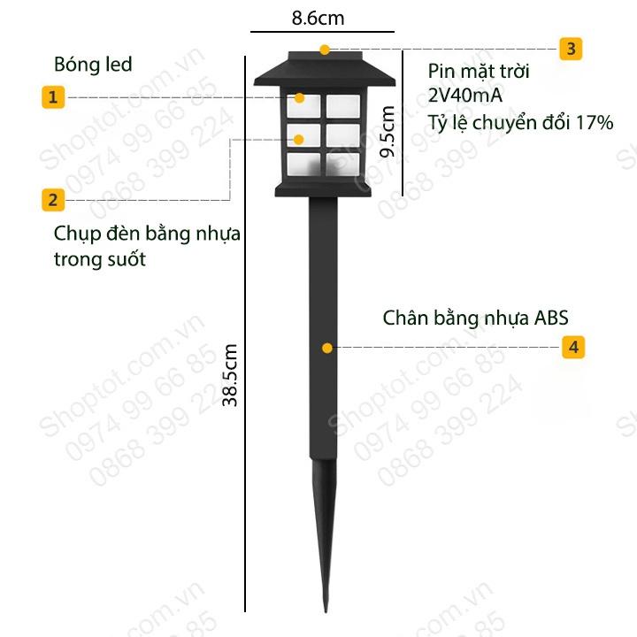 Đèn Led năng lượng mặt trời cắm sân vườn vỏ nhựa ABS rất bền