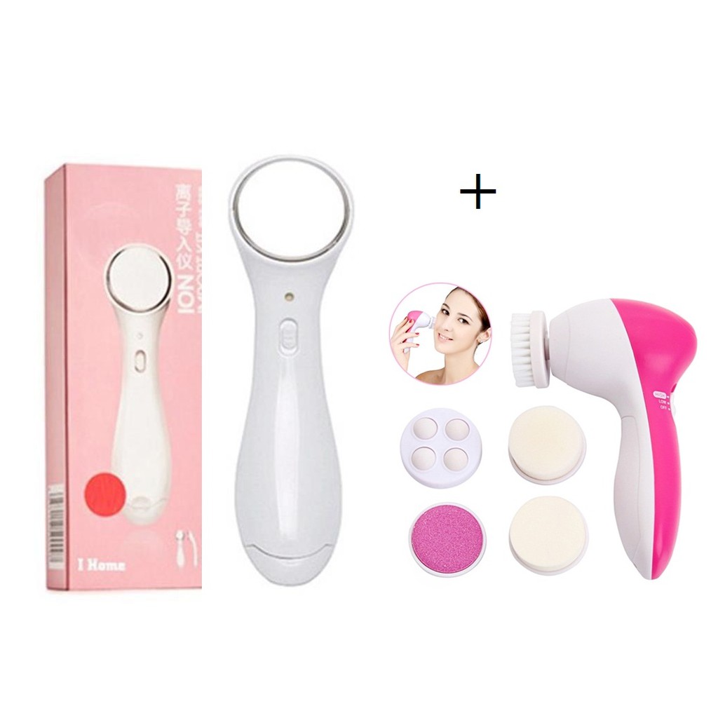 Bộ Máy Massage Ion + Máy Rửa Mặt 5 in1 Skin Xoay