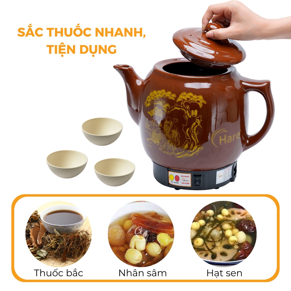 Ấm sắc thuốc tự động– HR-ST28 -hàng chính hãng thương hiệu Hare - bảo hành 12 tháng