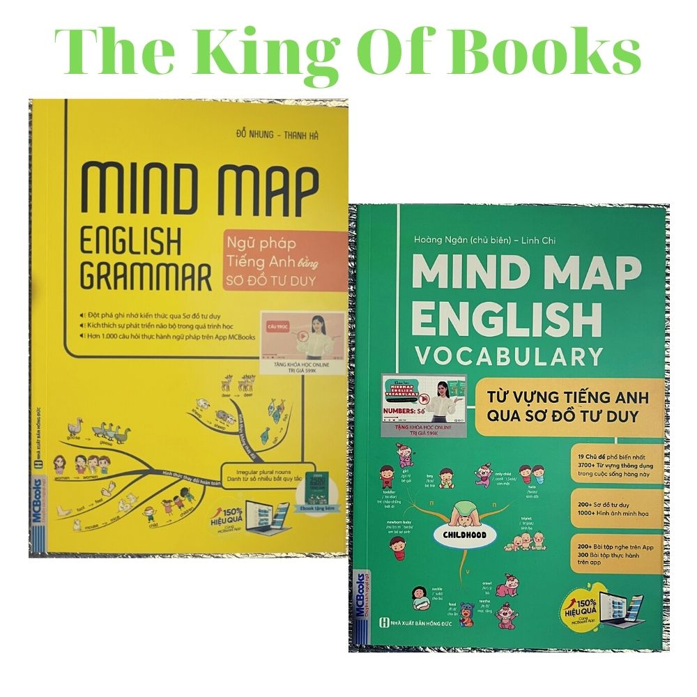 Combo Mindmap English Vocabulary và Mindmap English Grammar - PHIÊN BẢN ĐẶC BIỆT 2022 - Kèm khóa học chi tiết