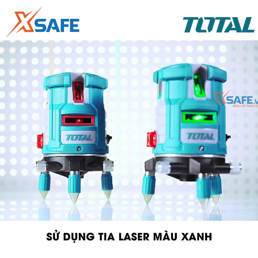 Máy đo mức cân bằng tia lade (tia xanh) TOTAL TLL305205 Phạm vi làm việc 0 ~ 20 m, thước ke góc 1 tia ngang, 4 tia dọc