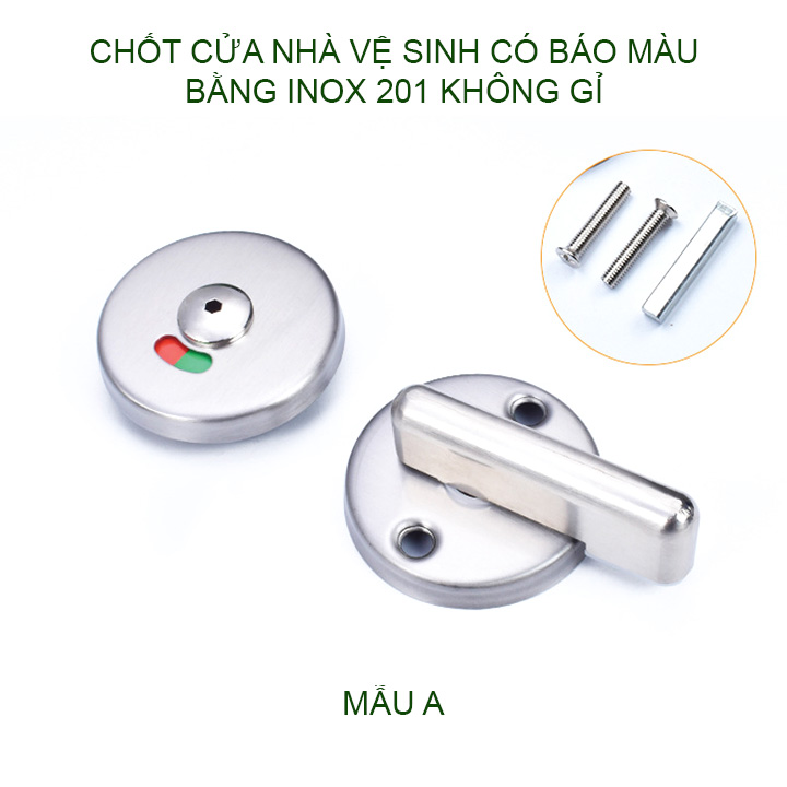 Chốt cửa nhà vệ sinh có chỉ thị màu, làm bằng inox không gỉ