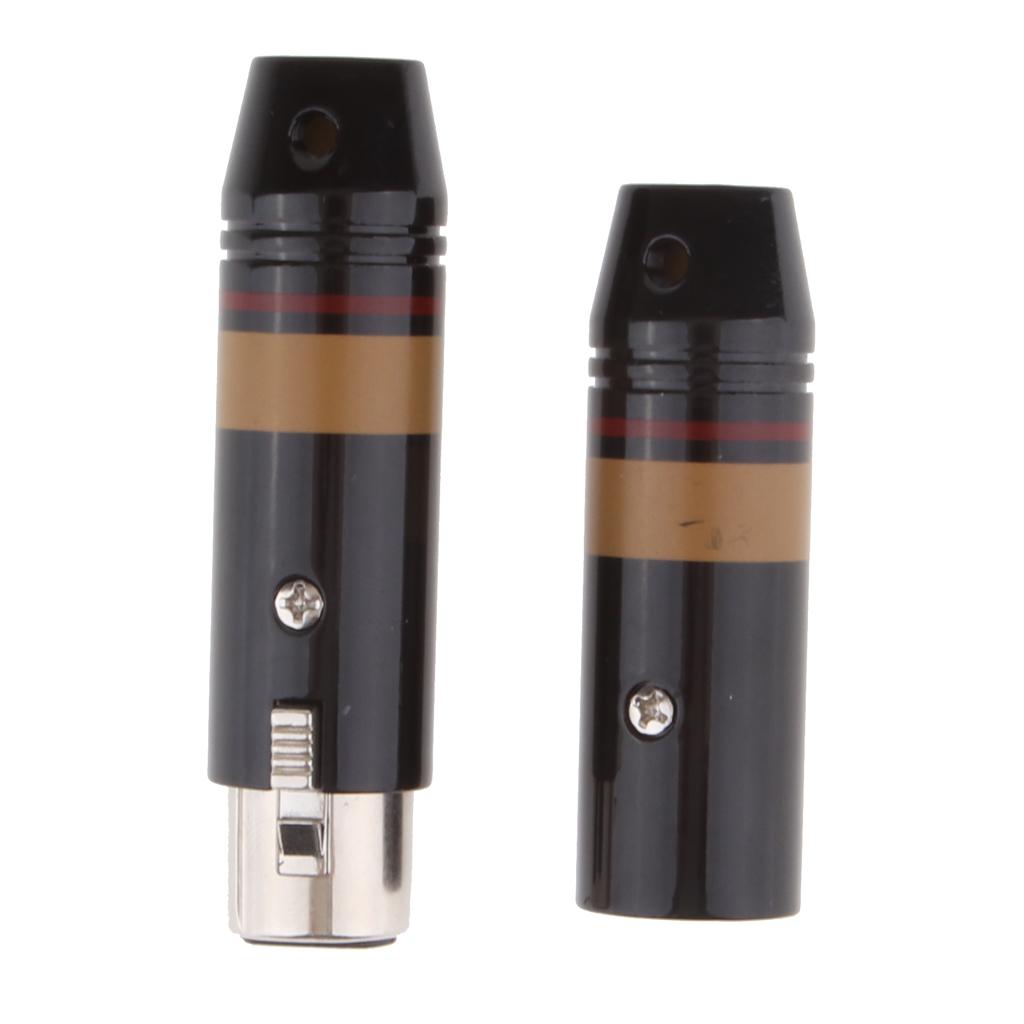 Silver-plated 3 Pin XLR Audio Cable Connector for MIC, Black