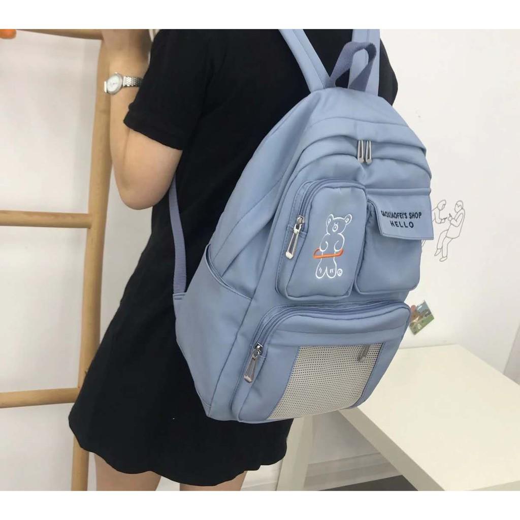 Ba lô gấu pha lưới hàng quag châu cao câp B033