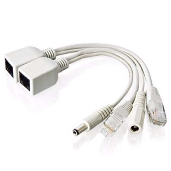 Bộ 2 cáp truyền tín hiệu jack poe cho camera ip thông thường