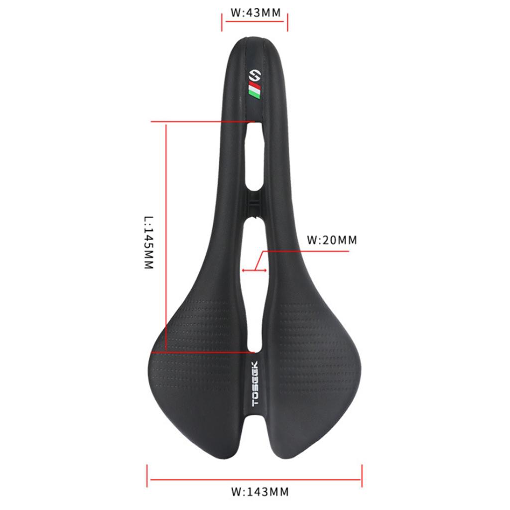 2xBicycle Seat Saddle Racing Road Cycling Hollow Shockproof Saddle Pad Black
