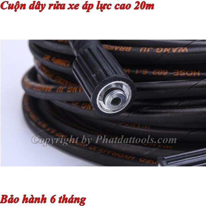 Dây rửa xe cao áp 20m đen ren 22X22