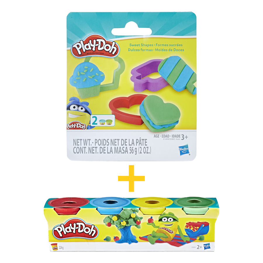 Đồ Chơi PLAYDOH Combo Bột Nặn Mini 4 Màu + Bộ Pd Đầu Đời CB23241-E0801