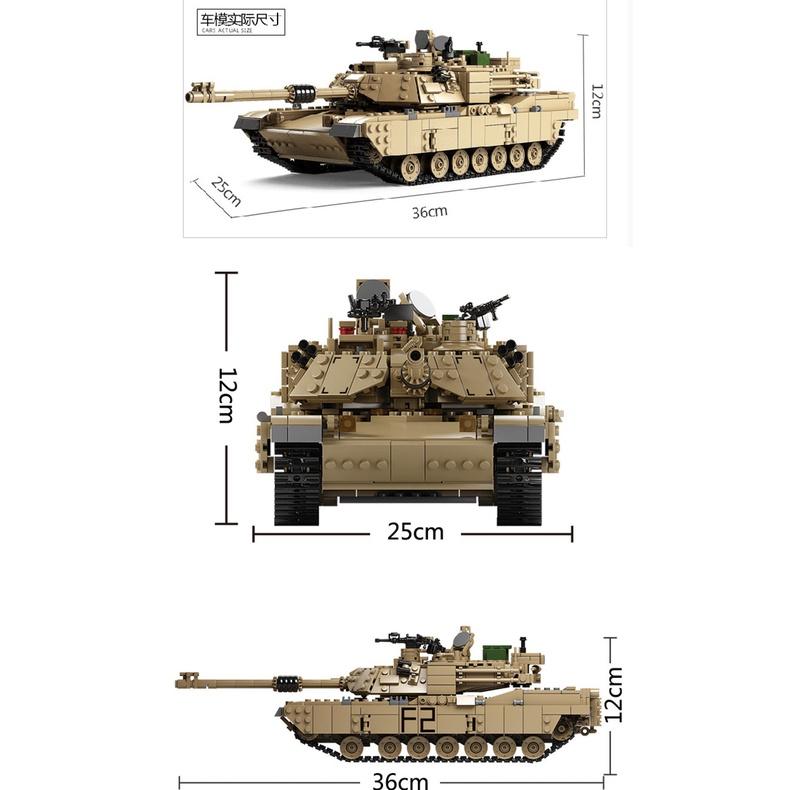 Đồ chơi Lắp Ráp Kazi KY10000 Military Army M1A2 Abrams MBT - Xe Tăng Chủ Lực Biến Hình Xe Hummer