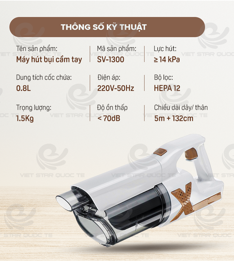 Máy Hút Bụi Cầm Tay Thông Minh Thế Hệ Mới, Công Suất 700W Giúp Làm Sạch Sẽ Mọi Ngóc Ngách - Hàng Chính Hãng