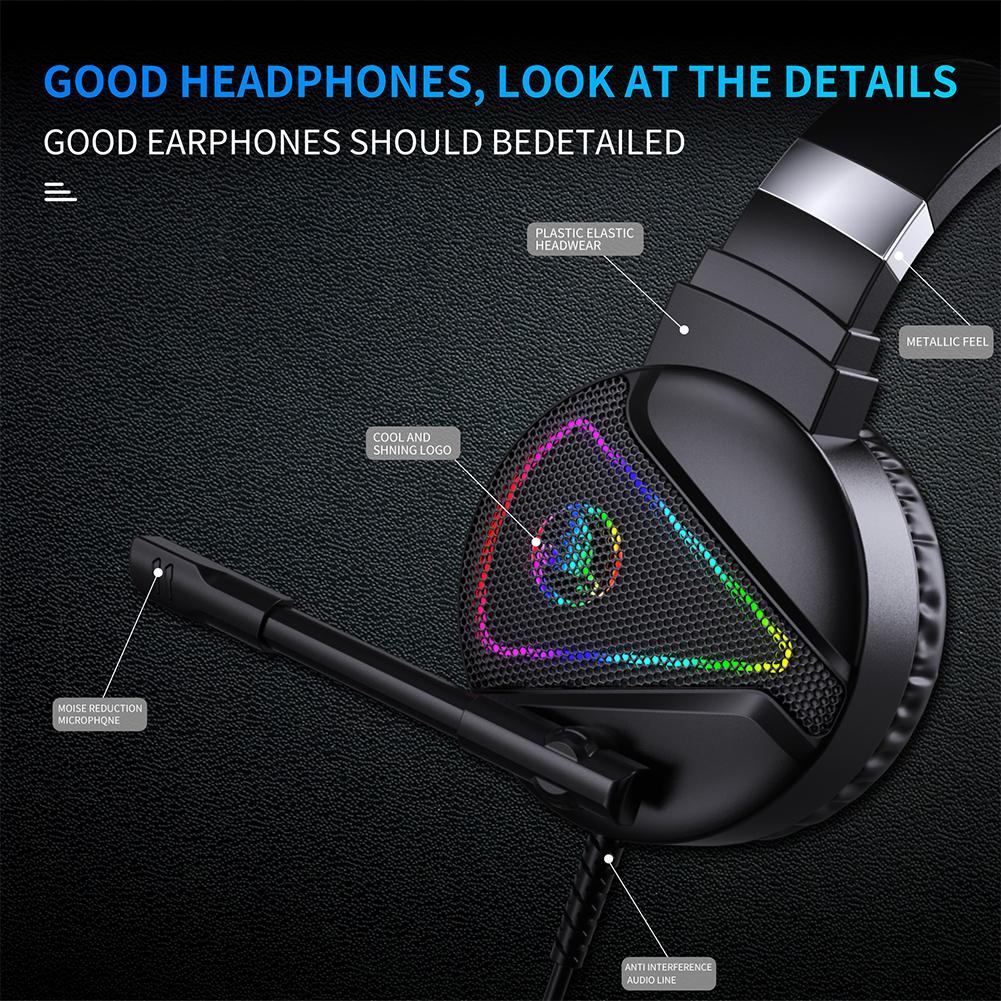 Webcam HXSJ F16 RGB LED Game Thủ Tai Nghe Jack Cắm 3.5Mm Tai Nghe Chơi Game Máy Tính PC Tai Nghe Nhét Tai Có Dây Kèm Micro Cho PS4 PS3
