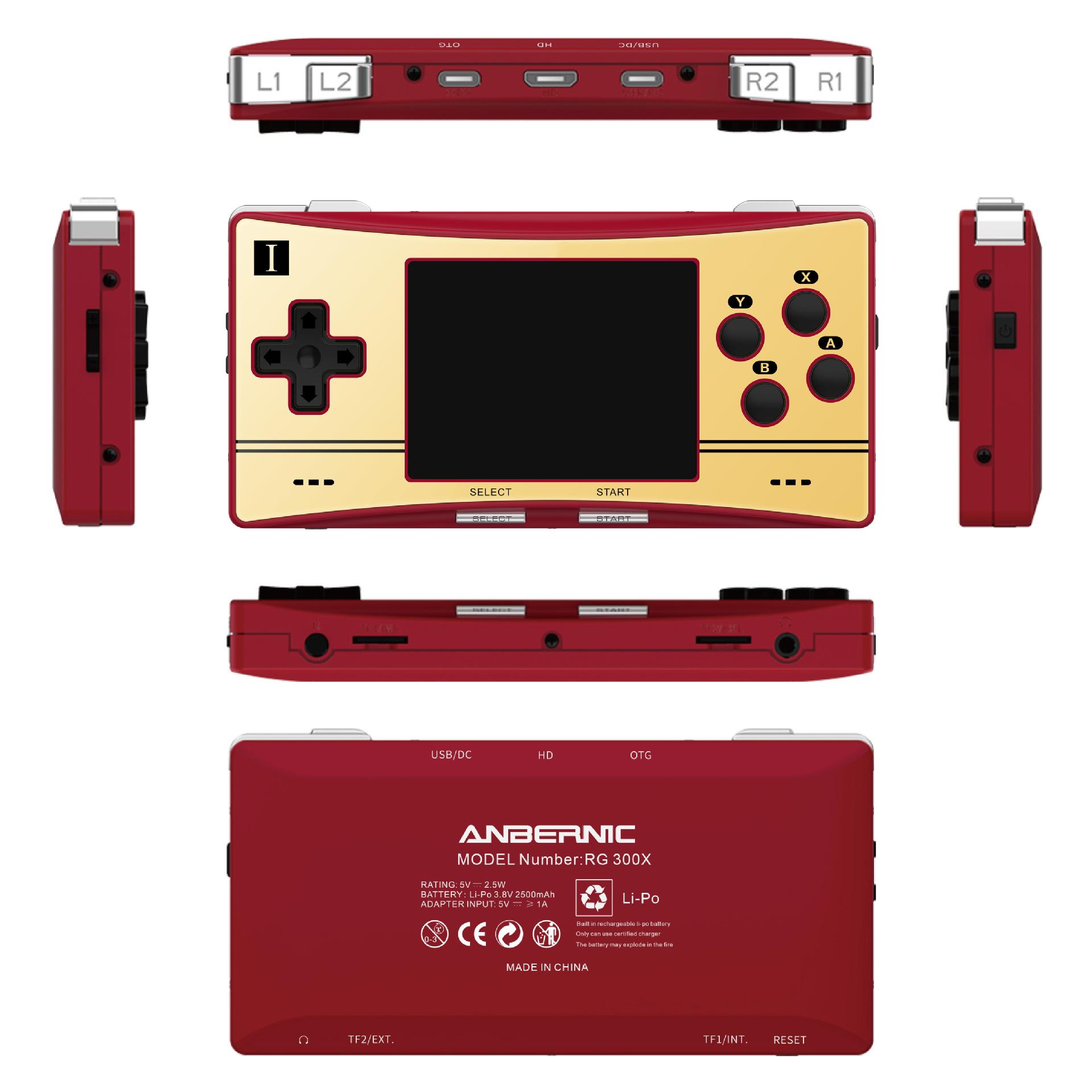 Anbernic RG300X 3.0 '' IPS Trò chơi video retro Hỗ trợ PS1 GBA GBC 5000 Trò chơi Opendingux System Music Game Người chơi