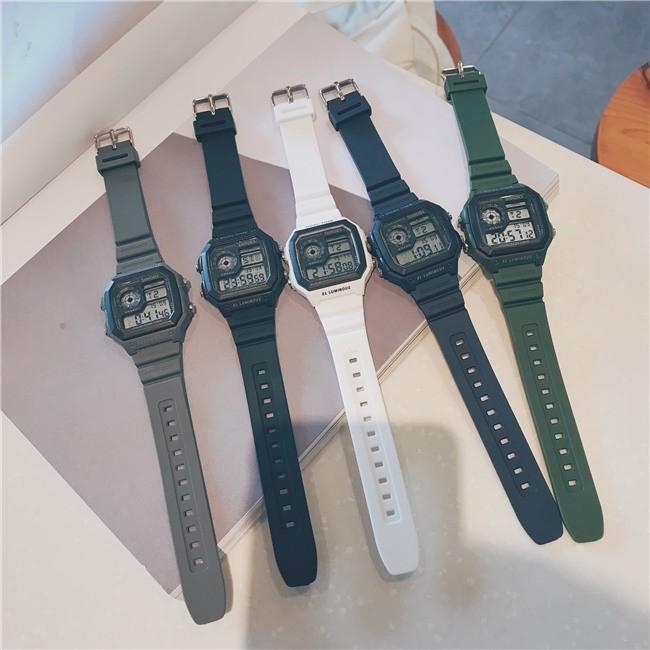 Đồng hồ nam thể thao Sport size 42mm mặt vuông dây cao su siêu độc