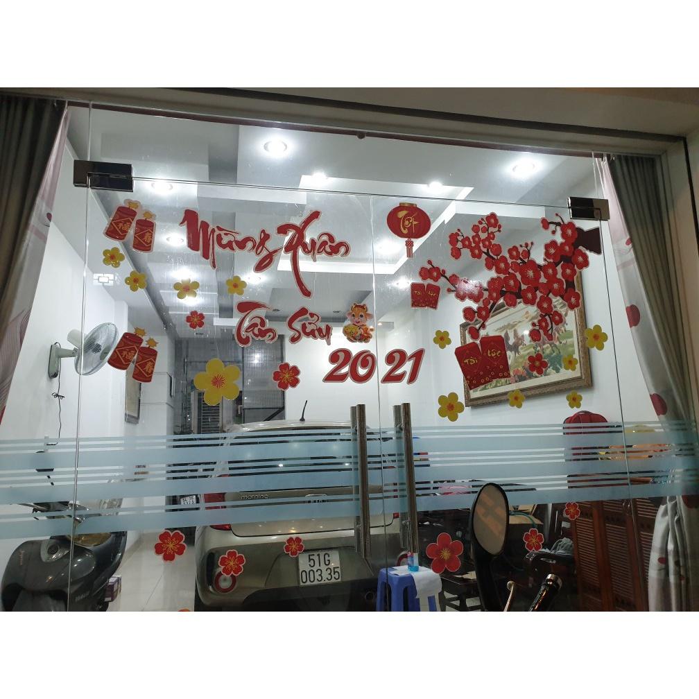 Decal tết 2022 dán cửa kính decor trang trí nhà cửa dán tường