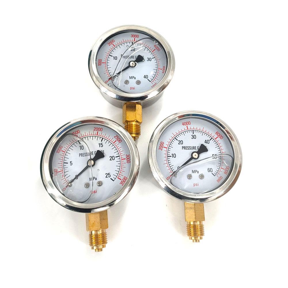 Hydraulic Pressure Gauge Kit Excavator Hydraulic Kit Pressure Meauring Device with 6 Test Couplings 3 Pressure Gauges 3 Test Hose for Excavator Construction Machinery