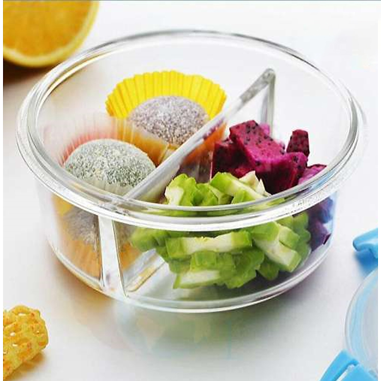 Hộp Thố Thủy Tinh 2 - 3 Ngăn Có Nắp Ron Chống Tràn Đựng Cơm Văn Phòng Sử Dụng Được Lò Vi Sóng Siêu Tiện Tợi