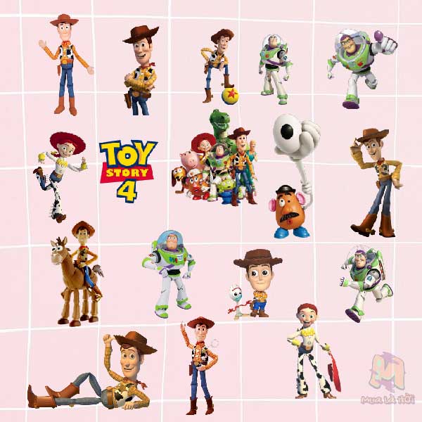 Miếng dán Stickers chủ đề Toy Story