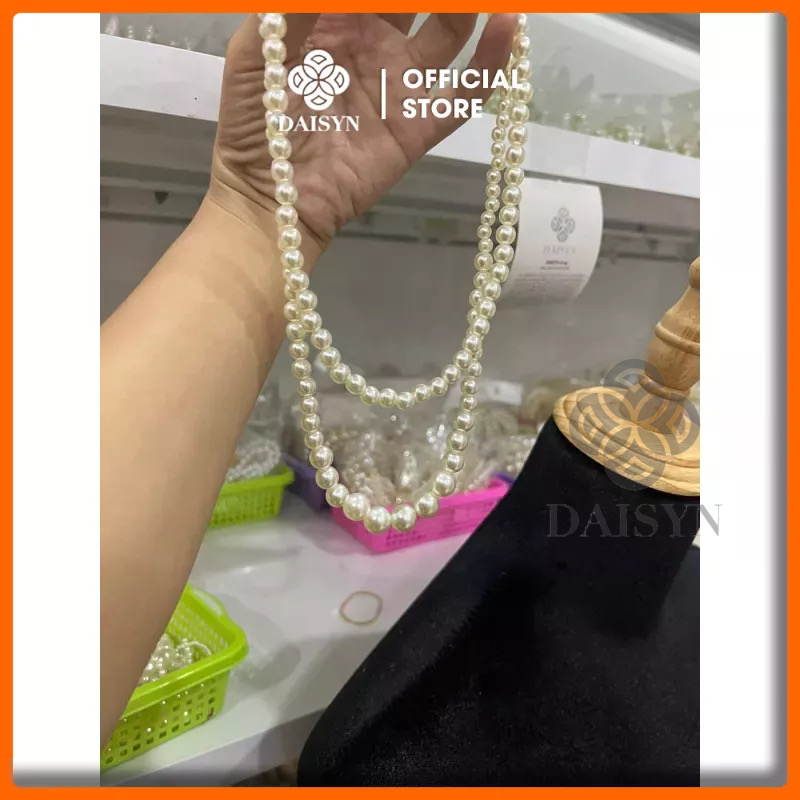  N592 dây chuyền áo dài , dây chuyền áo tấc, phụ kiện cổ phục 2 sợi hạt ngọc hạt trai sang trọng cho nữ