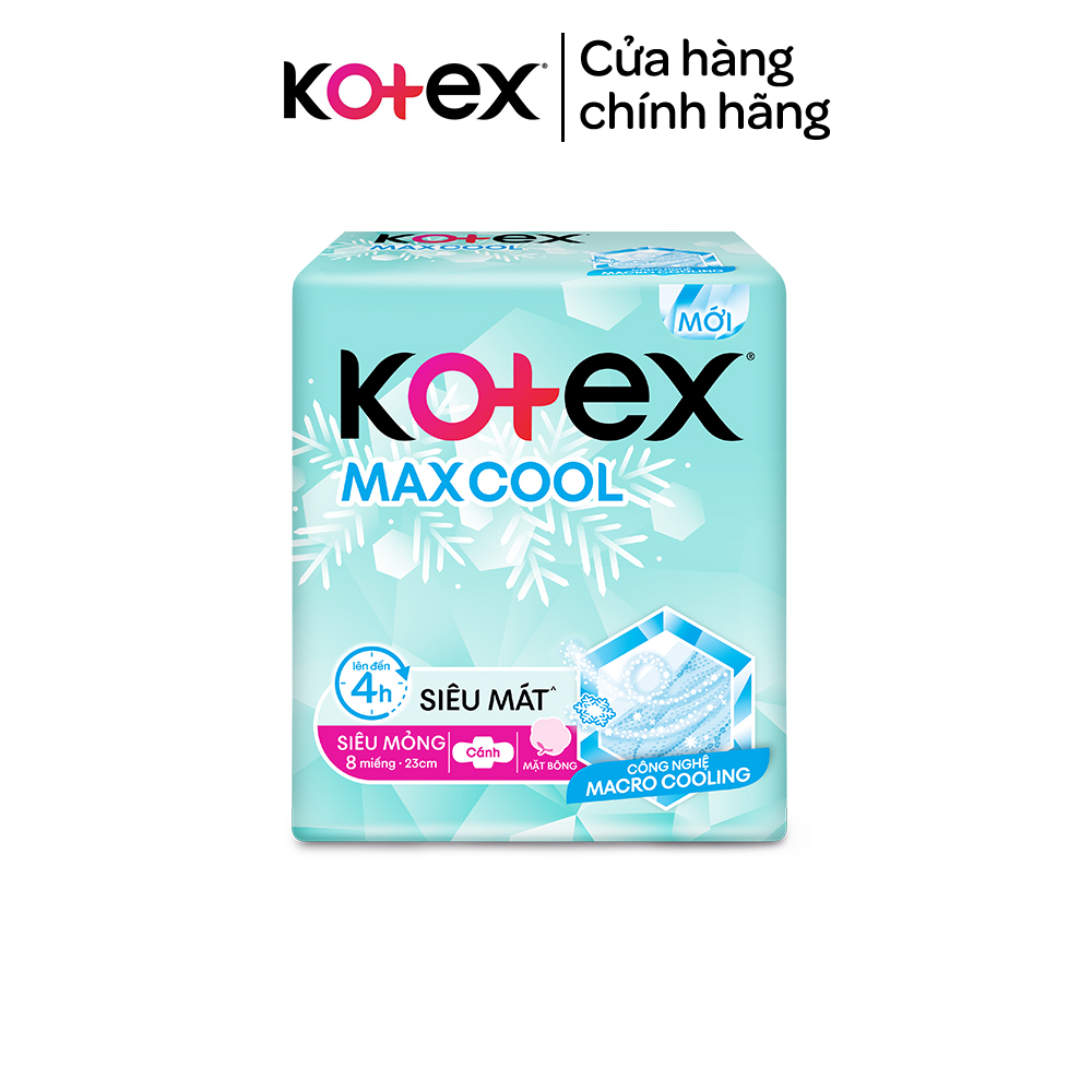 Lốc 8 gói băng vệ sinh Max Cool siêu mỏng cánh 8 miếng