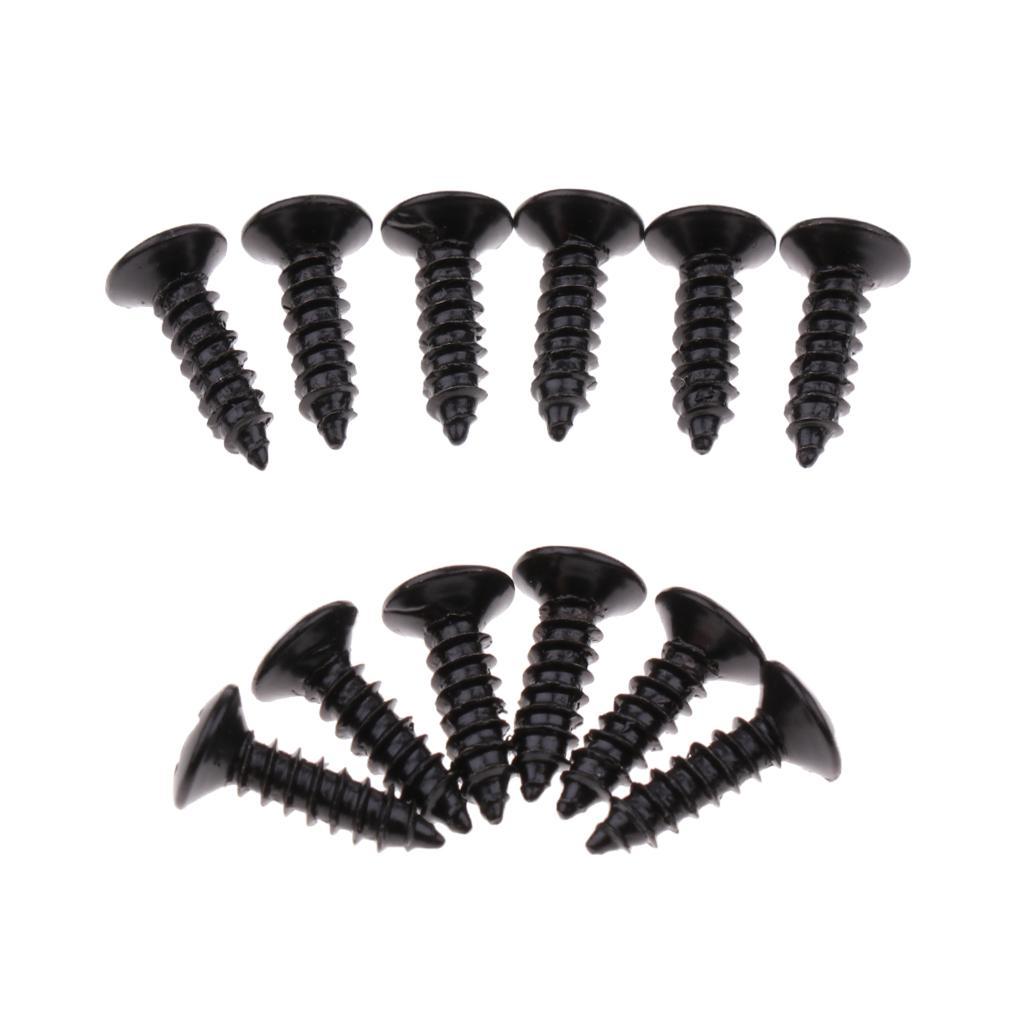 12pcs Pickguard Screws for Guitar Strat Tele - Black