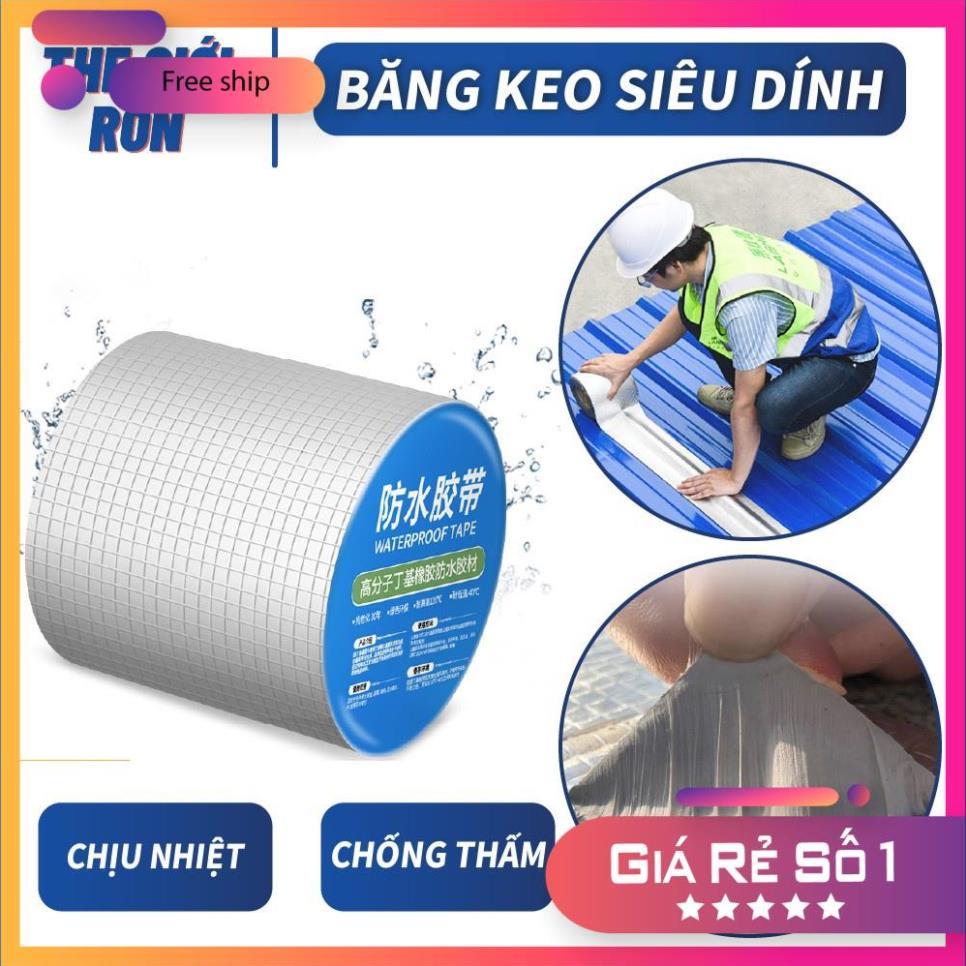 Cuộn 5 Mét Băng Keo Dán Rộng 5cm/10cm, Miếng Dán Siêu Dính, Miếng Chống Thấm Nước, Keo Chống Dột,Siêu Dính